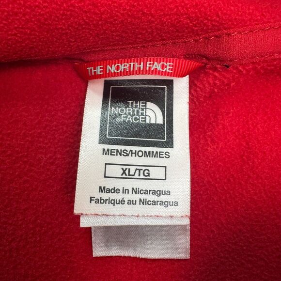 The North Face TKA 100 1/4 Zip Fleece Jacket Mens XL Red Mock Neck Outdoor Hike - Picture 7 of 14